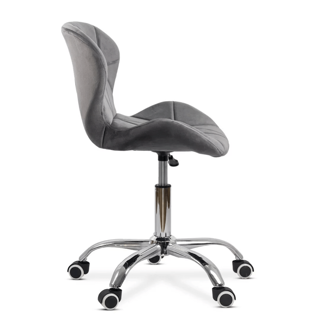 Scaun birou catifea cusaturi diamant cadru cromat OFF334 Classy