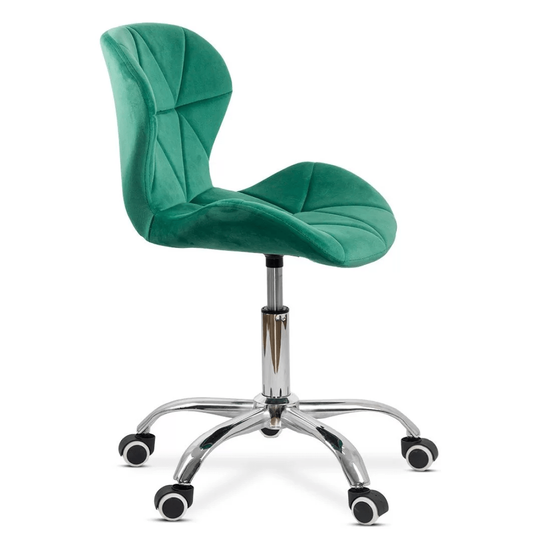 Scaun birou catifea cusaturi diamant cadru cromat OFF334 Classy