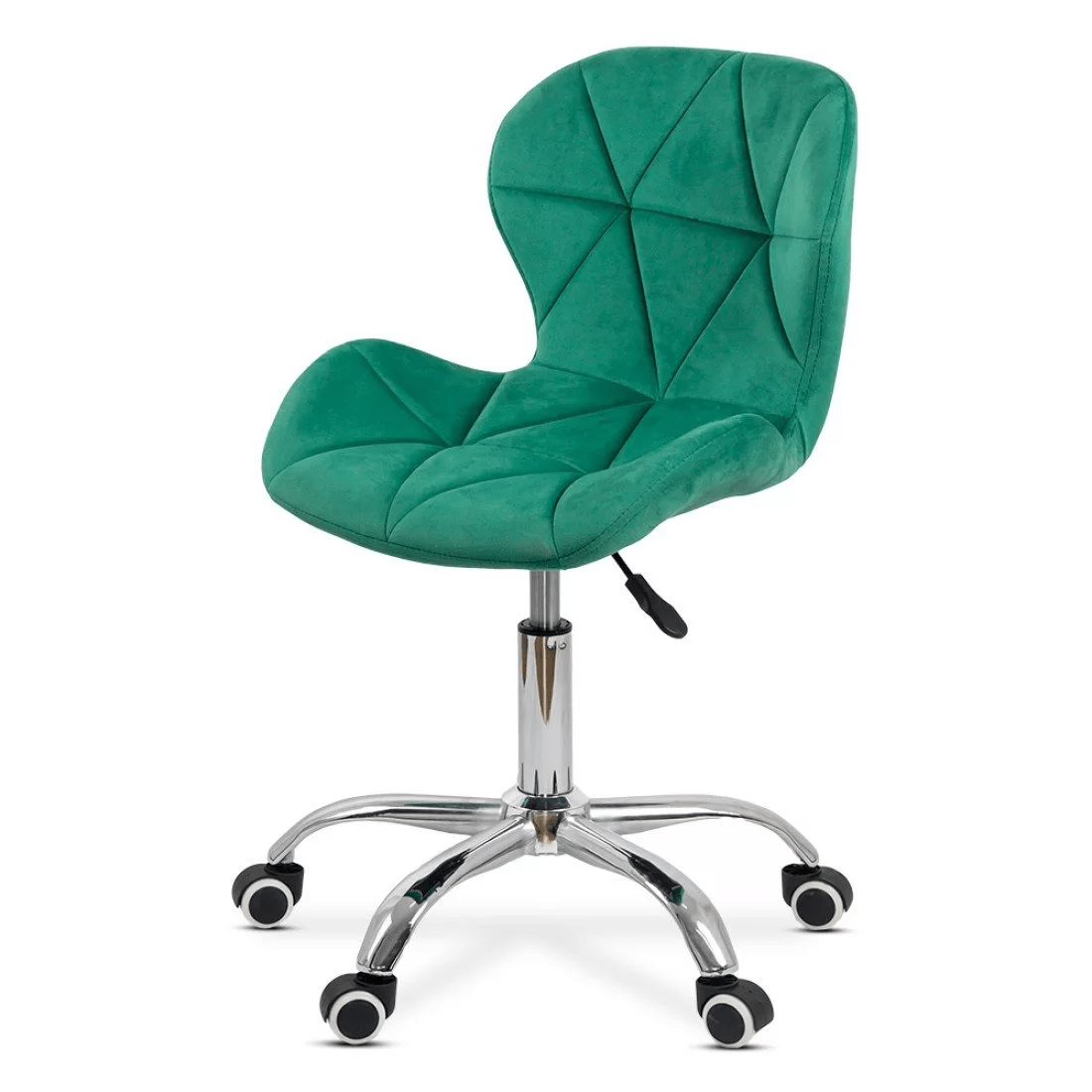 Scaun birou catifea cusaturi diamant cadru cromat OFF334 Classy