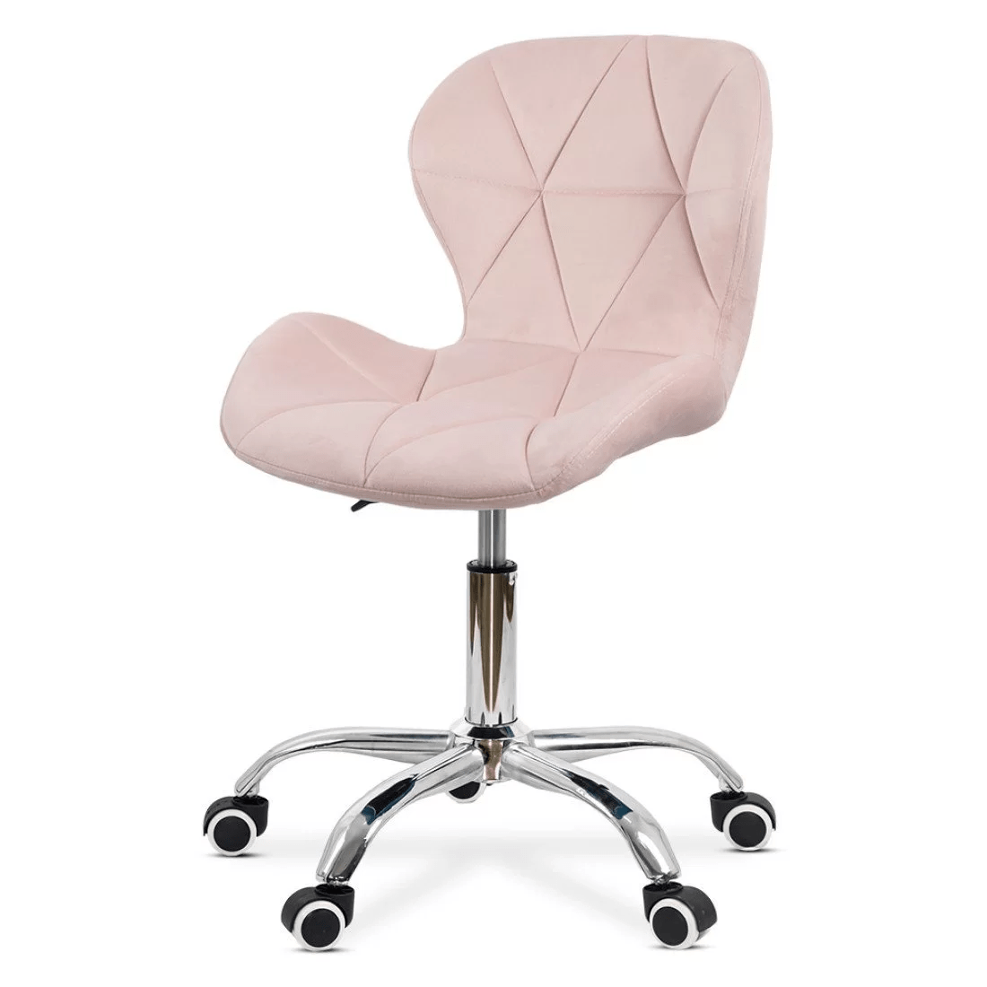 Scaun birou catifea cusaturi diamant cadru cromat OFF334 Classy