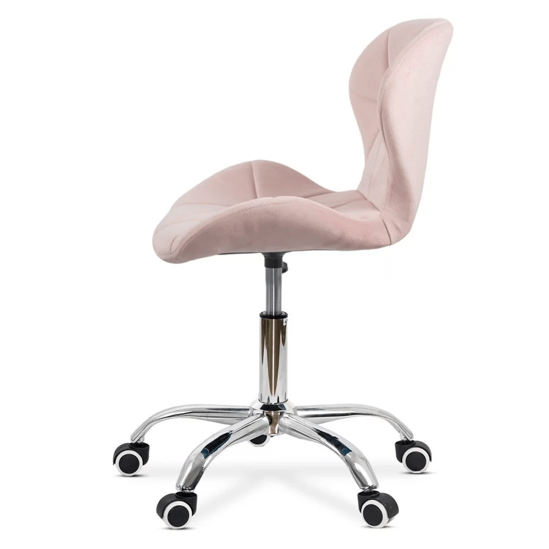 Scaun birou catifea cusaturi diamant cadru cromat OFF334 Classy