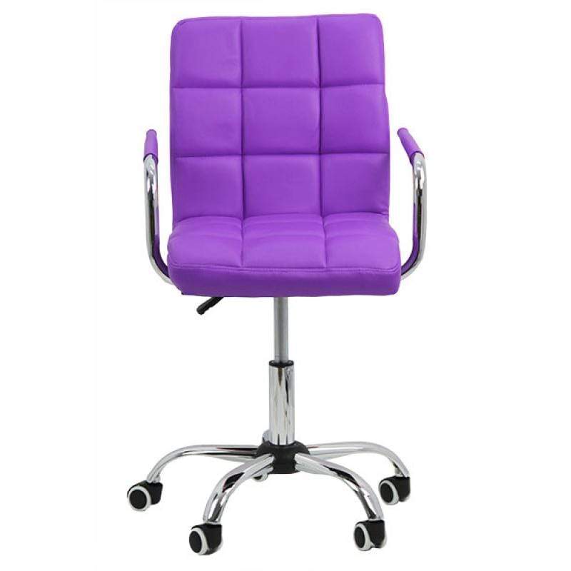 Scaun birou copii mov piele cadru cromat OFF328 Cool Kids