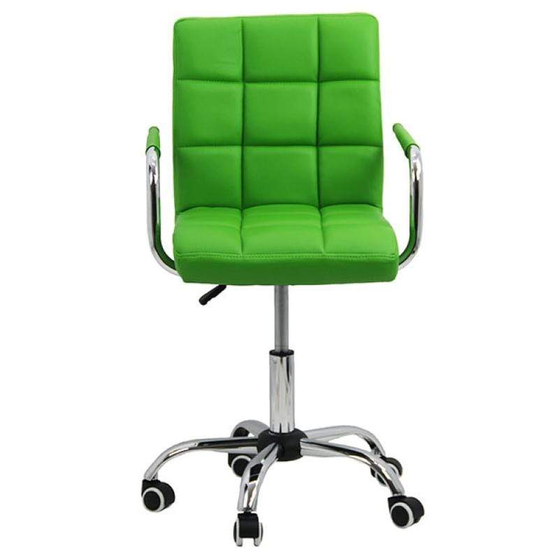 Scaun birou copii verde piele cadru cromat OFF328 Cool Kids