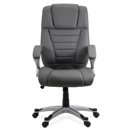 Scaun birou ergonomic piele gri OFF223 Onyx Ash