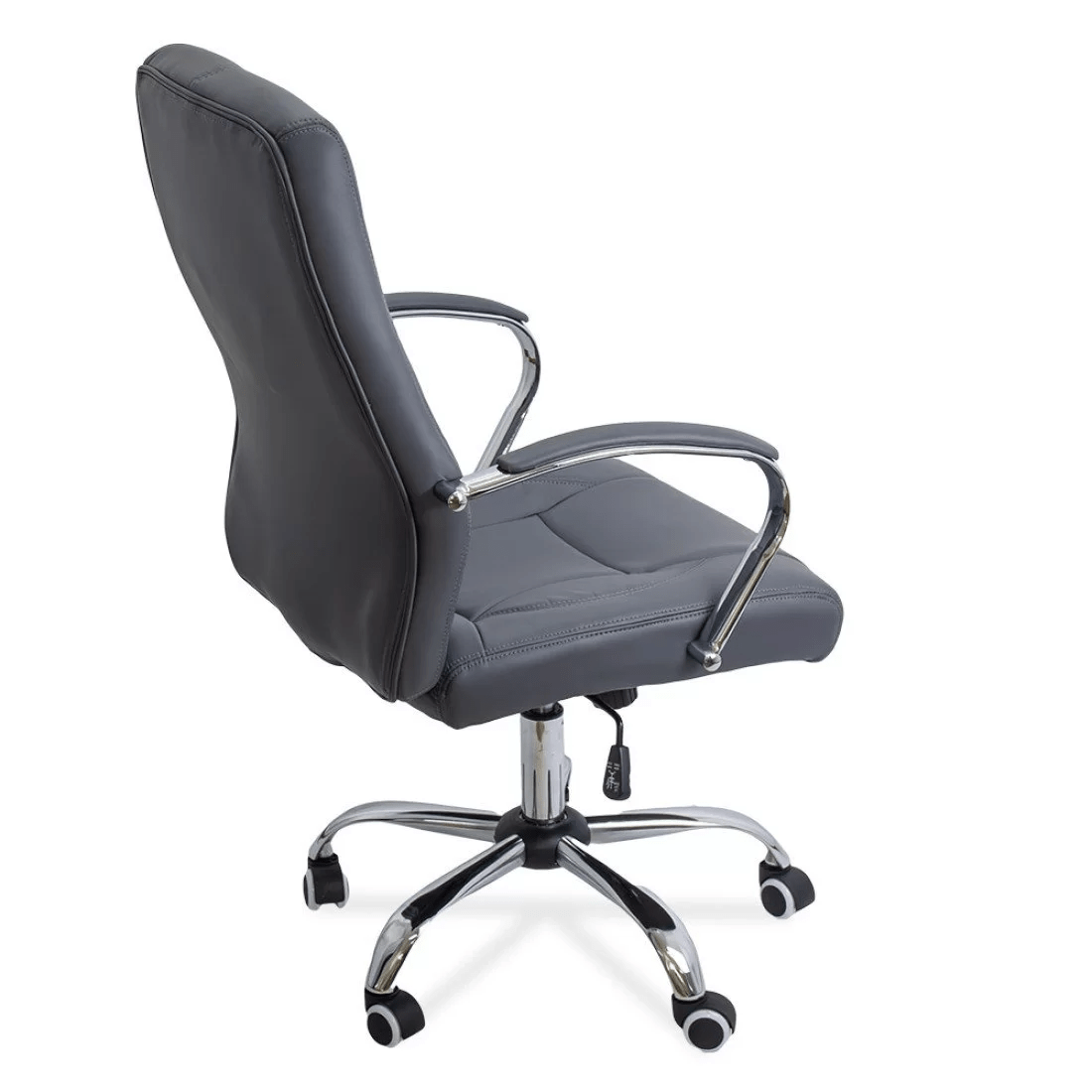 Scaun birou piele cadru cromat mecanism balans OFF331 Business Casual