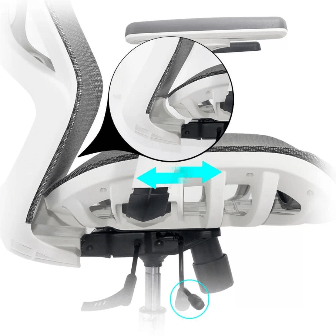 Scaun birou gri plasa sezut culisabil OFF9503 Organix Aero