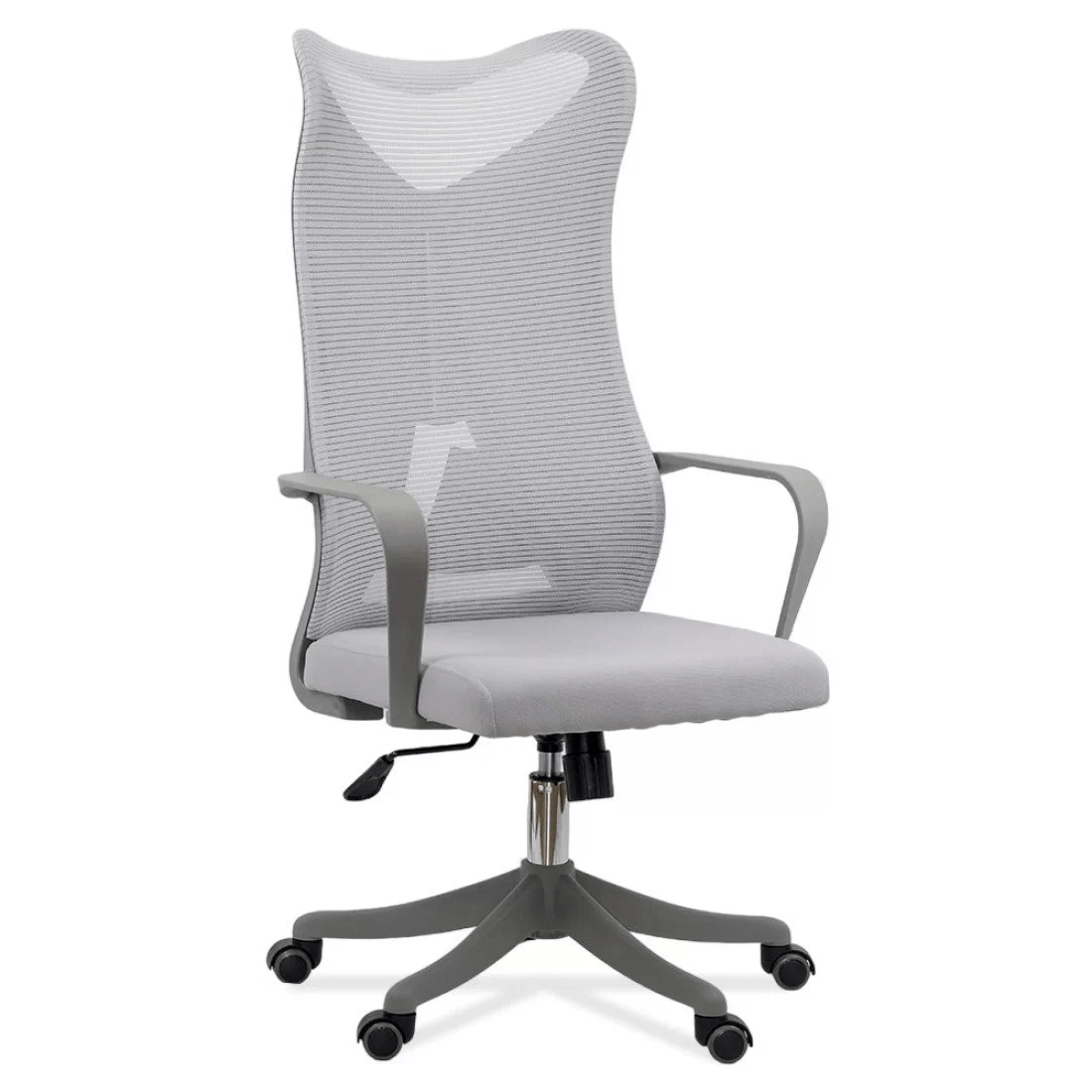 Scaun birou gri sezut buretat spatar plasa OFF634 Aeroflux