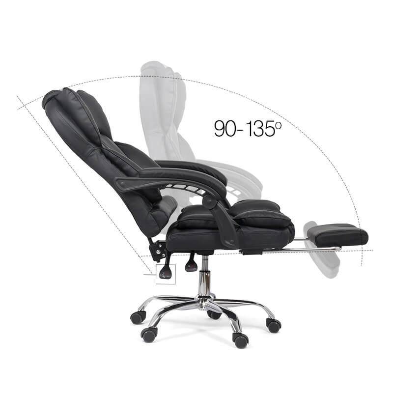 Scaun birou negru extensibil reclinabil 135 grade OFF415 Relax Joy
