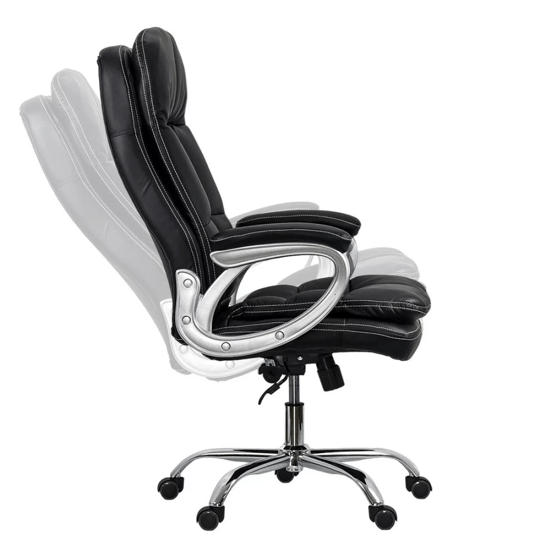 Scaun birou negru piele multiblock 200 kg OFF799 Cargo