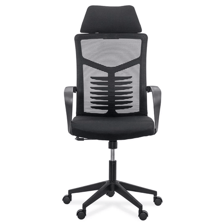 Scaun birou negru stofa buretata suport lombar fix OFF717 Palm