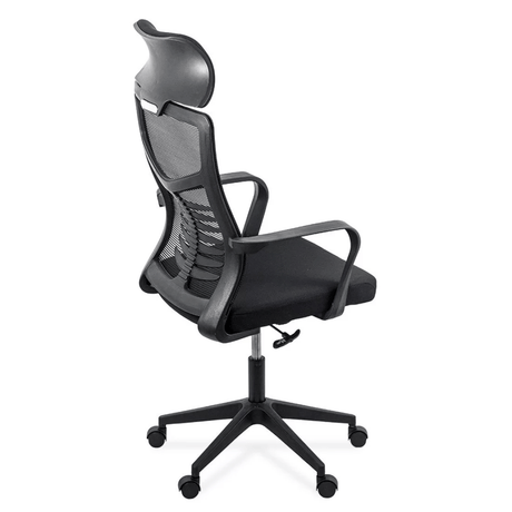 Scaun birou negru stofa buretata suport lombar fix OFF717 Palm