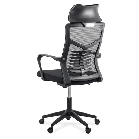 Scaun birou negru stofa buretata suport lombar fix OFF717 Palm