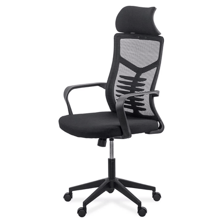 Scaun birou negru stofa buretata suport lombar fix OFF717 Palm