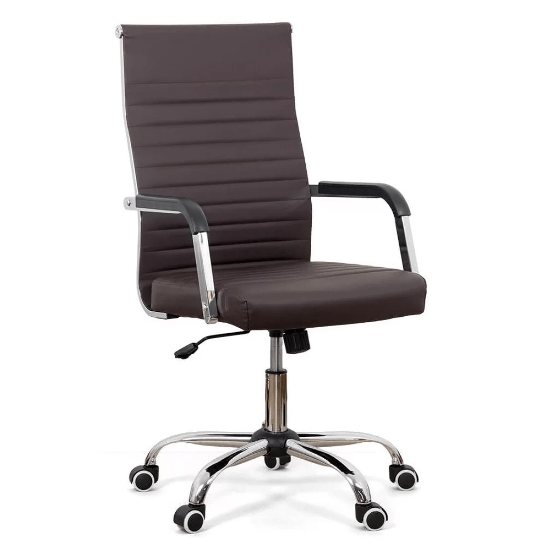Scaun birou piele maro cusaturi orizontale OFF319 Cordial Max