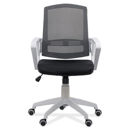 Scaun birou stofa mesh negru cadru alb roti cauciuc ajustabil OFF624 Aero  Tech Pro