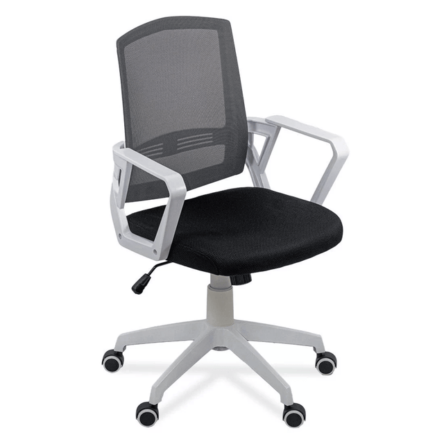 Scaun birou stofa mesh negru cadru alb roti cauciuc ajustabil OFF624 Aero  Tech Pro