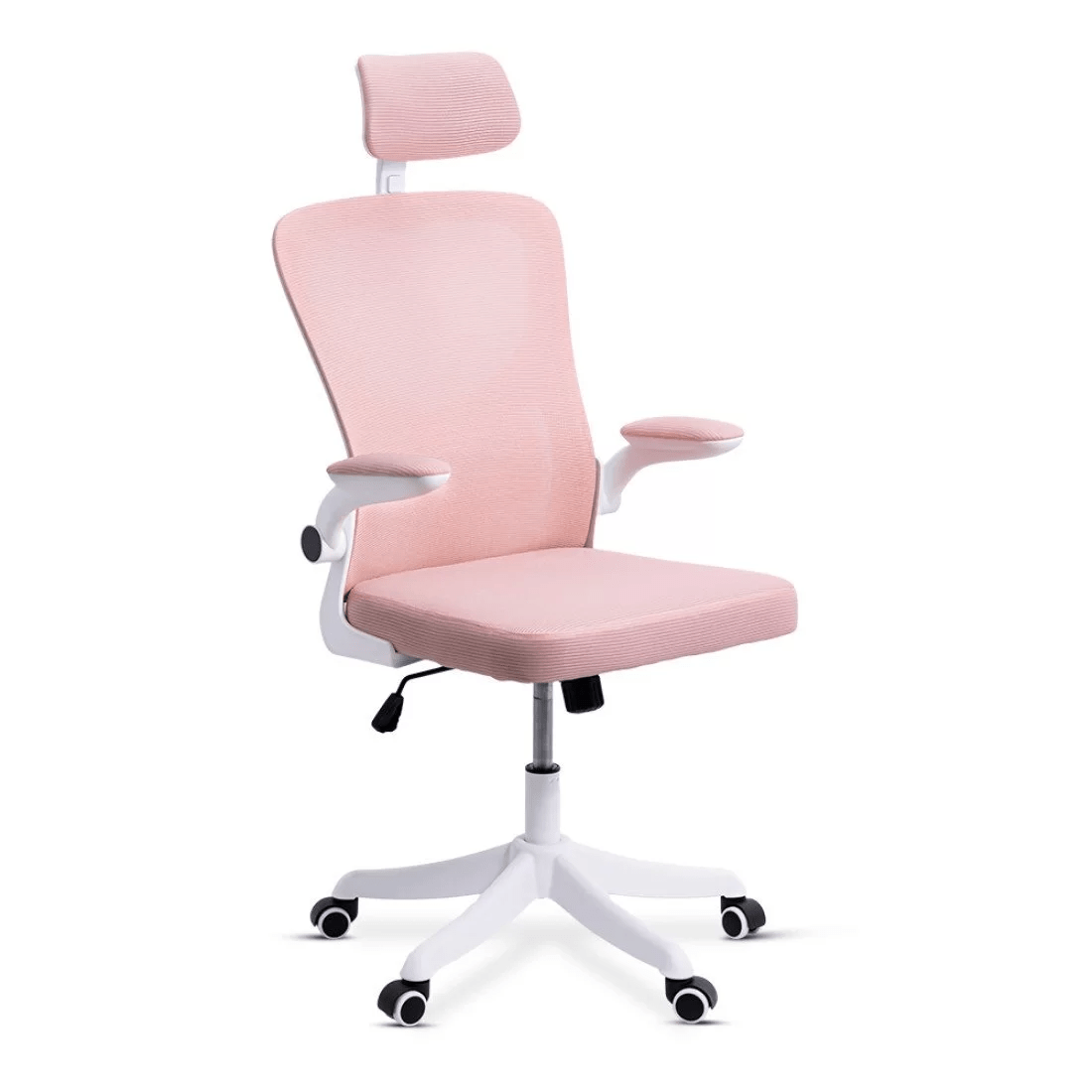 Scaun birou stofa sezut buretat brate rabatabile cadru alb OFF336 Glow ROZ