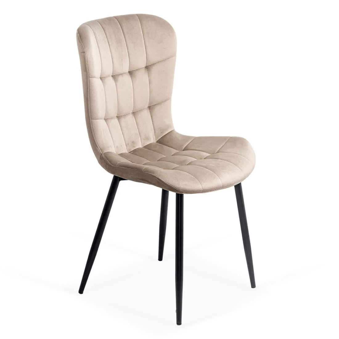 Scaun bucatarie catifea bej cadru antracit BUC247 Chateau Azul