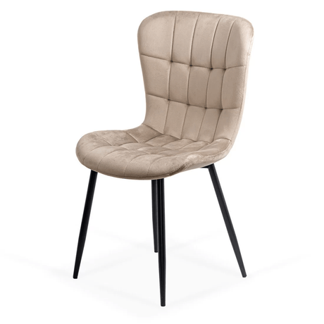 Scaun bucatarie catifea bej cadru antracit BUC247 Chateau Azul