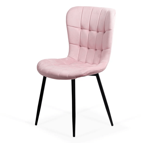Scaun bucatarie catifea roz cadru antracit BUC247 Chateau Azul eDepot