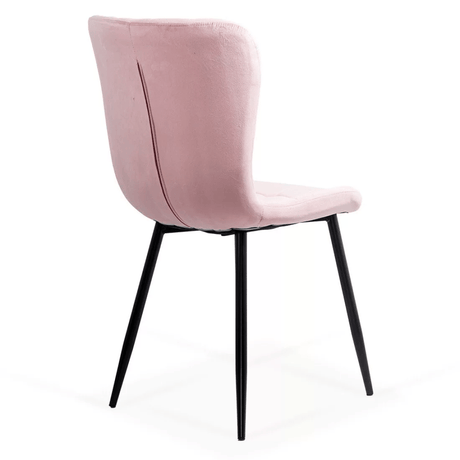 Scaun bucatarie catifea roz cadru antracit BUC247 Chateau Azul