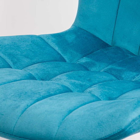 Scaun bucatarie catifea turcoaz cadru antracit BUC247 Chateau Azul