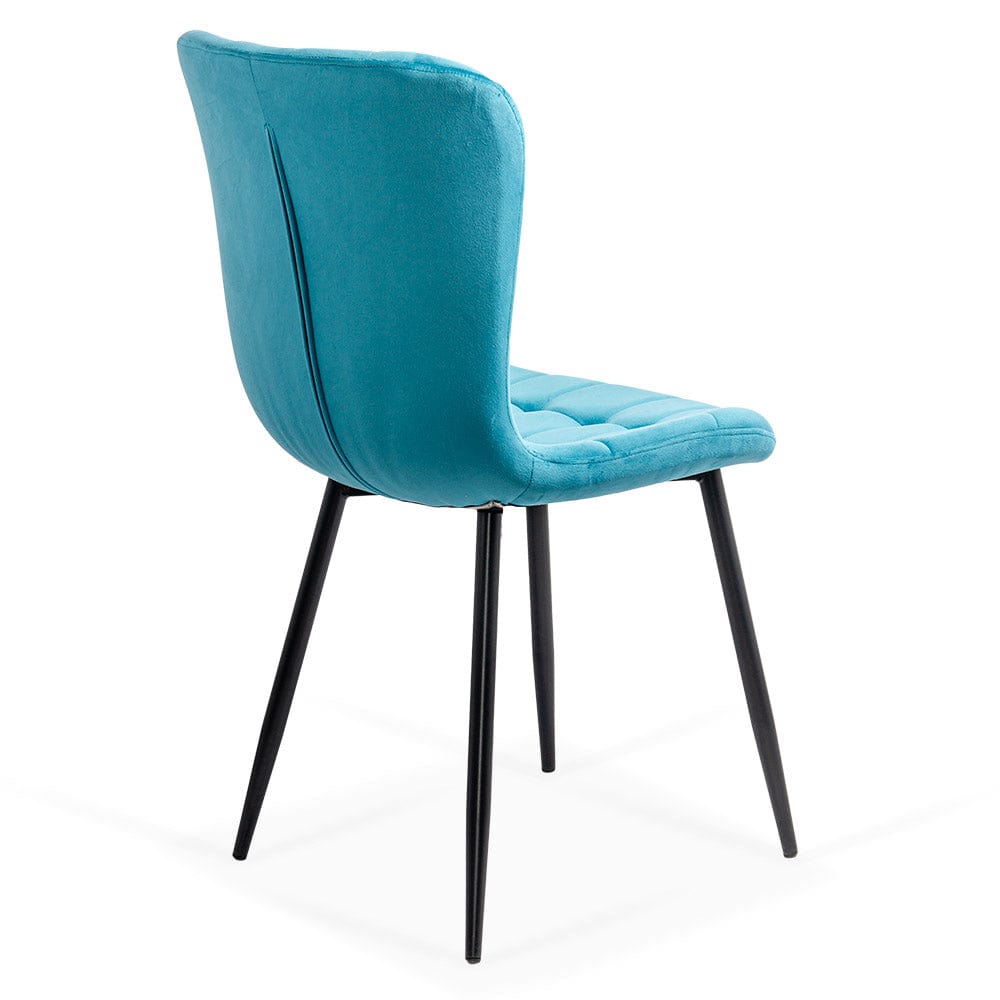 Scaun bucatarie catifea turcoaz cadru antracit BUC247 Chateau Azul