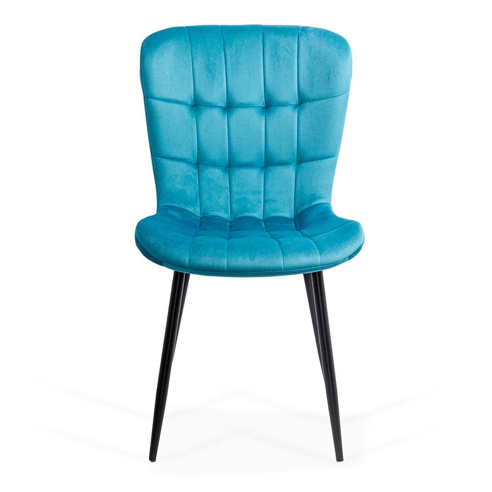 Scaun bucatarie catifea turcoaz cadru antracit BUC247 Chateau Azul