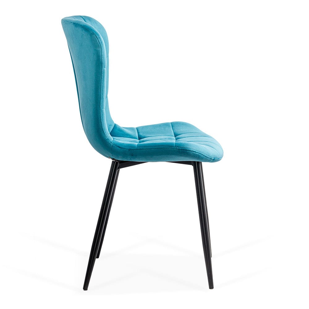 Scaun bucatarie catifea turcoaz cadru antracit BUC247 Chateau Azul