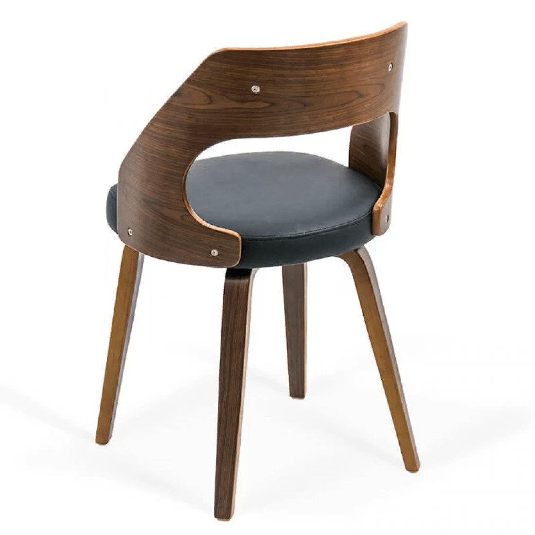 Scaun bucatarie lemn maro piele negru BUC015 English Manor