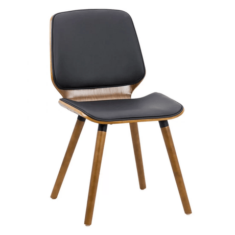 Scaun bucatarie lemn maro piele negru BUC019 English Estate