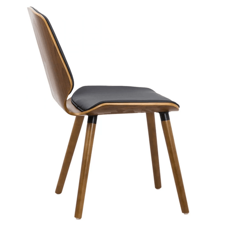 Scaun bucatarie lemn maro piele negru BUC019 English Estate