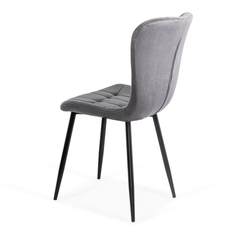 Scaun bucatarie stofa gri cadru antracit BUC247 Chateau Azul