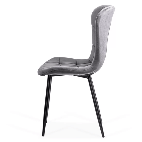 Scaun bucatarie stofa gri cadru antracit BUC247 Chateau Azul