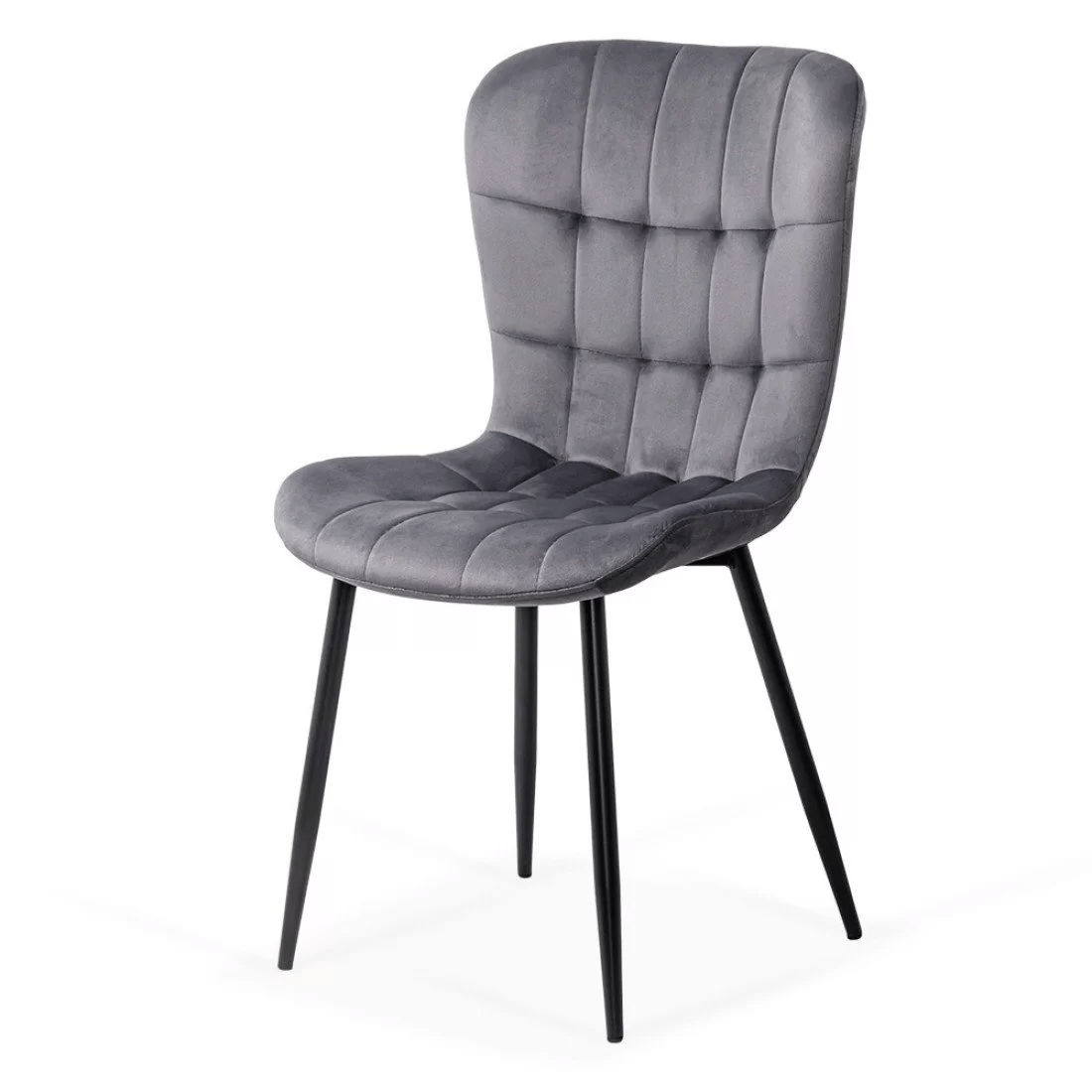 Scaun bucatarie stofa gri cadru antracit BUC247 Chateau Azul