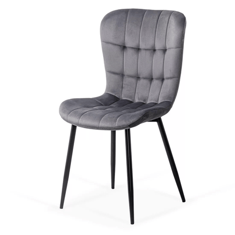 Scaun bucatarie stofa gri cadru antracit BUC247 Chateau Azul