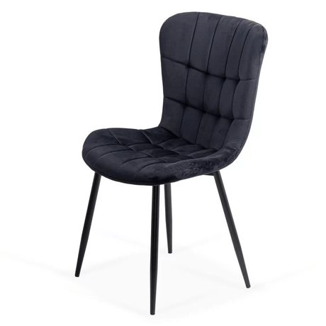 Scaun bucatarie stofa negru cadru antracit BUC247 Chateau Azul