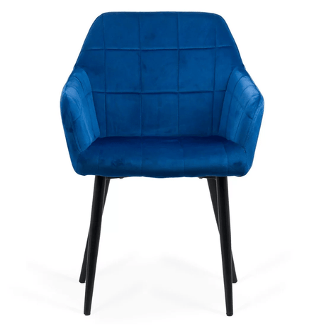 Scaun catifea albastru picioare metalice BUC260 Checkers