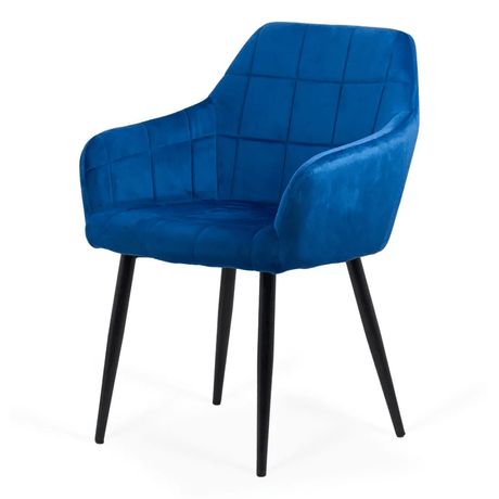 Scaun catifea albastru picioare metalice BUC260 Checkers