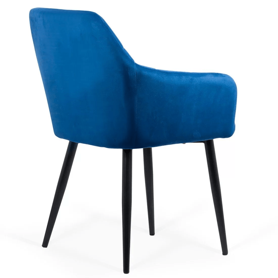 Scaun catifea albastru picioare metalice BUC260 Checkers