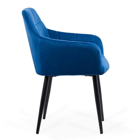 Scaun catifea albastru picioare metalice BUC260 Checkers