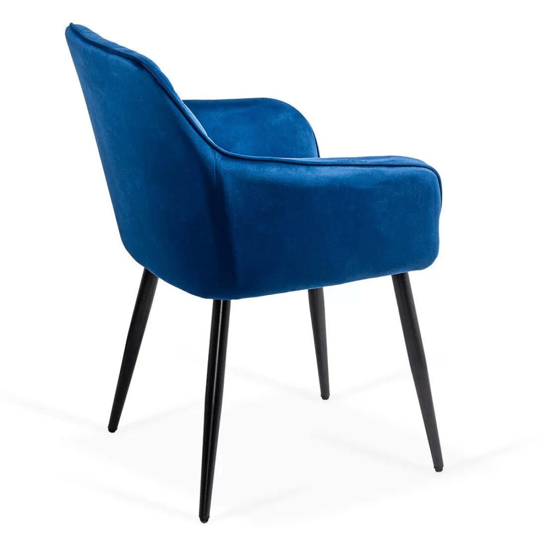 Scaun catifea albastru picioare negre BUC258 Clubhouse