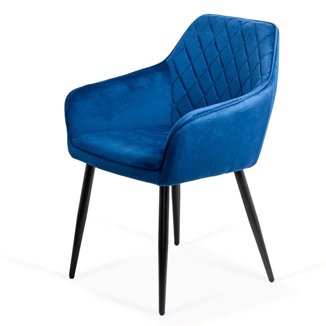 Scaun catifea albastru picioare negre BUC258 Clubhouse