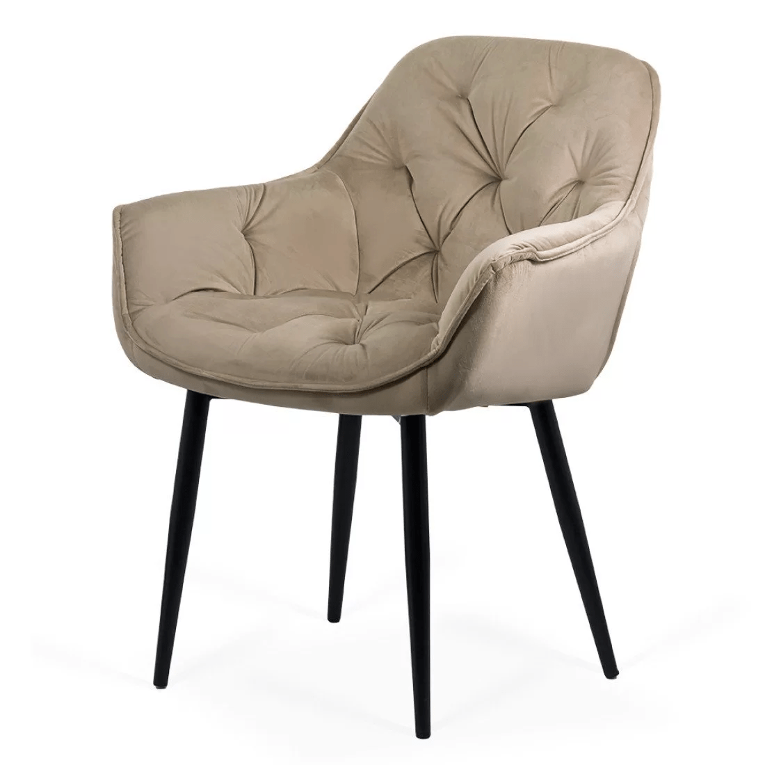 Scaun catifea bej picioare metal BUC257 Estate