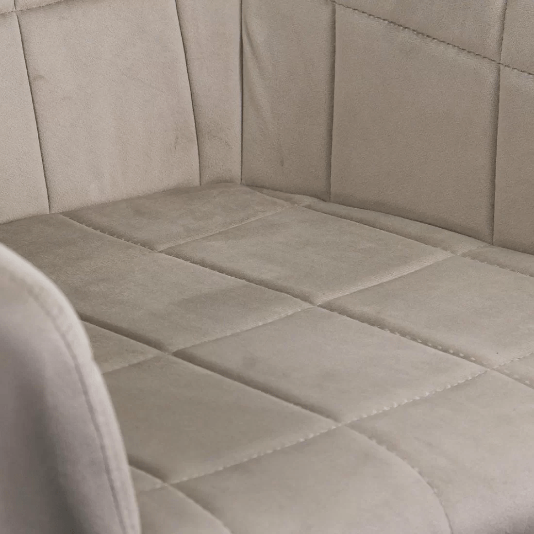 Scaun catifea bej picioare metalice BUC260 Checkers