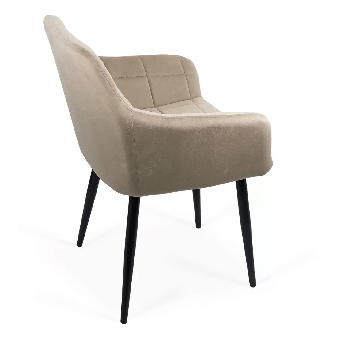 Scaun catifea bej picioare metalice BUC260 Checkers