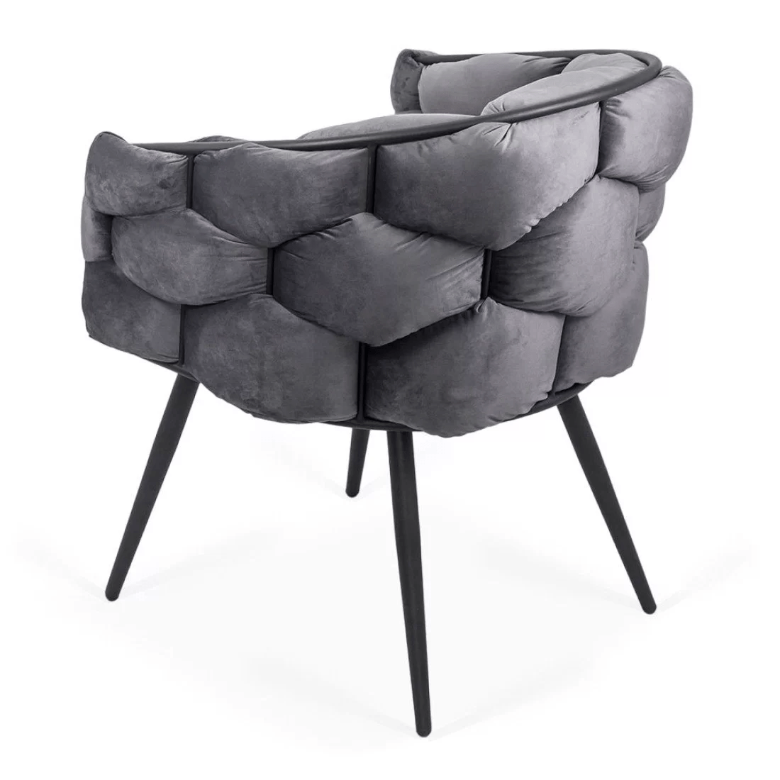 Scaun catifea gri picioare metalice BUC256 Eleonor