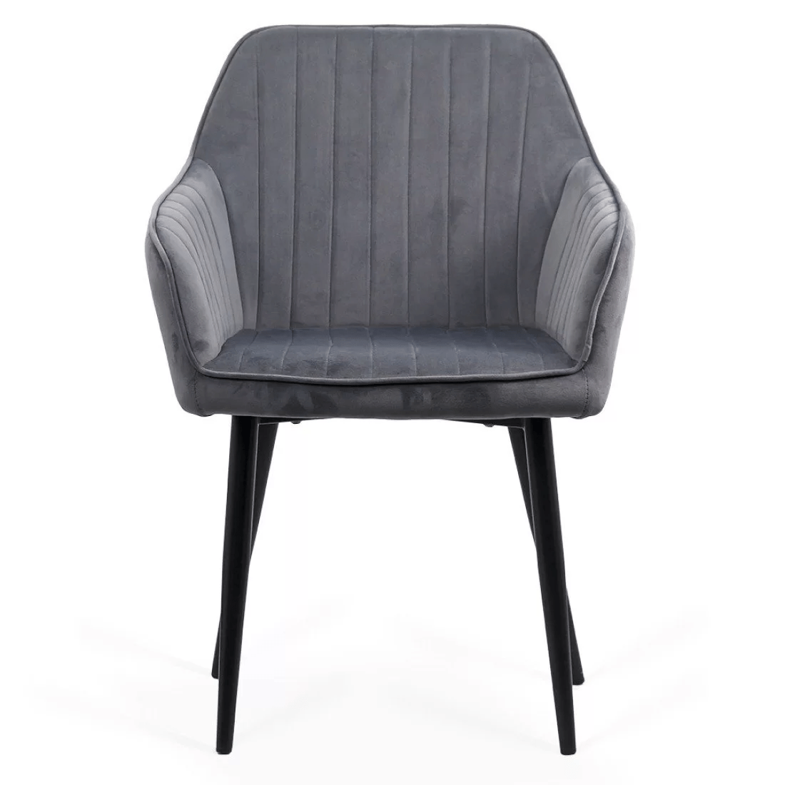 Scaun catifea gri picioare metalice BUC259 Pantheon