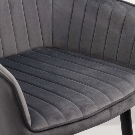 Scaun catifea gri picioare metalice BUC259 Pantheon