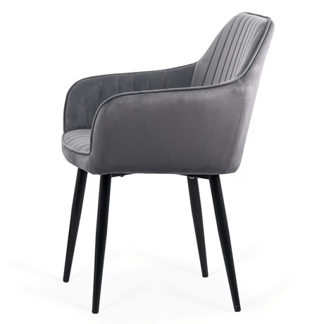 Scaun catifea gri picioare metalice BUC259 Pantheon